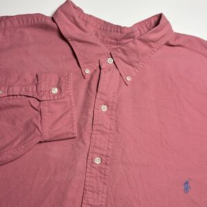 Ralph Lauren‎ Classic Fit Men 4XLT Big Tall Salman Pink Oxford Shirt Long Sleeve